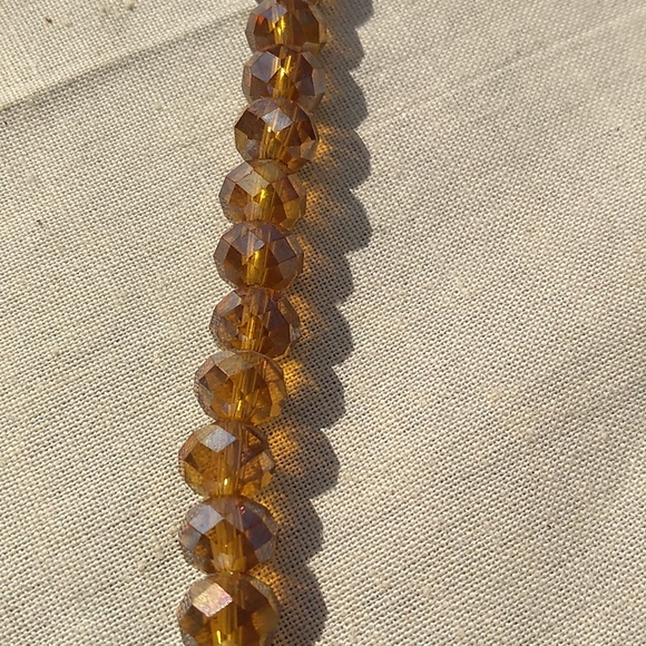 Sparkly! Three Vintage Necklaces, Amber Beads, Silver with Green Stone, … - Picture 9 of 15